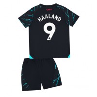 Camiseta Manchester City Erling Haaland #9 Tercera Equipación para niños 2023-24 manga corta (+ pantalones cortos)
